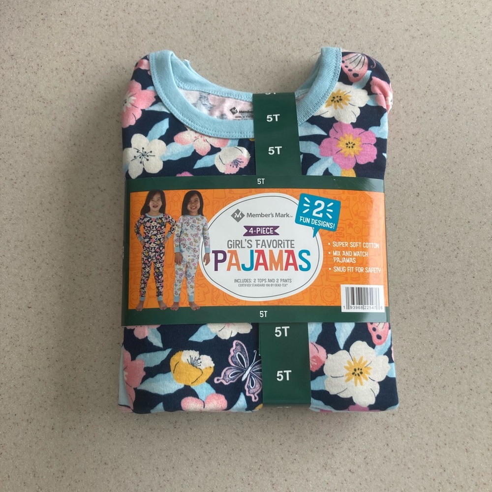 Members Mark Size 5T Pajamas- Two Sets - Brand New - Perfect Condition